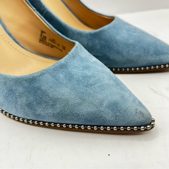 Coach Women’s Sz 8.5B Waverly Pumps in Light Blue Suede Heels Wedding Bride - Picture 3 of 16